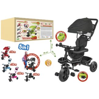 Τρίκυκλο Ποδήλατο Evolution 5 Σε 1 Μετατρεπόμενο Μαύρο Globo