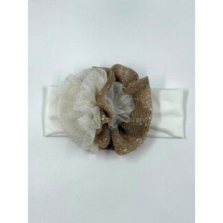 Χειροποίητη Κορδέλα Μαλλιών Χρυσή 1000-F107 Bonjour Bebe