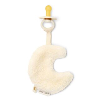 Υφασμάτινο Ντουντου Φεγγαράκι Με Κλιπ Πιπίλας Pure Soft White Little Dutch