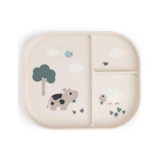 Δίσκος Φαγητού Με Χωρίσματα Πλαστικό Tiny Farm Sand Done By Deer