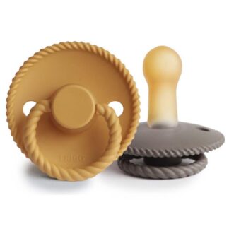 Πιπίλες Latex Σετ 2τμχ 6-18m Rope Honey Gold/Portobello Frigg