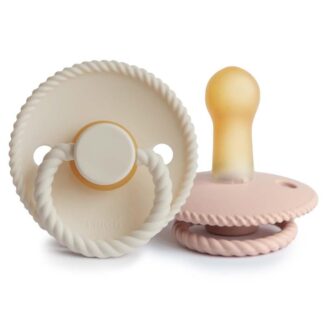 Πιπίλες Latex Σετ 2τμχ 6-18m Rope Blush/Cream Frigg