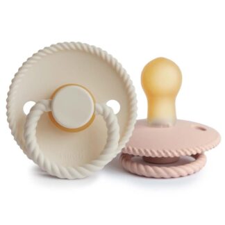 Πιπίλες Latex Σετ 2τμχ 0-6m Rope Blush/Cream Frigg