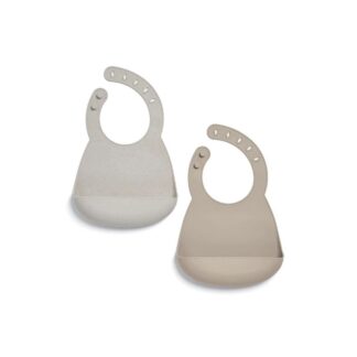 Σαλιάρες Σιλικόνης Σετ 2τμχ Neutral Speckle Mamas & Papas