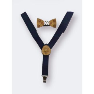 Σετ Τιράντες- Παπιγιόν Μπλε Πουά Bonjour Bebe