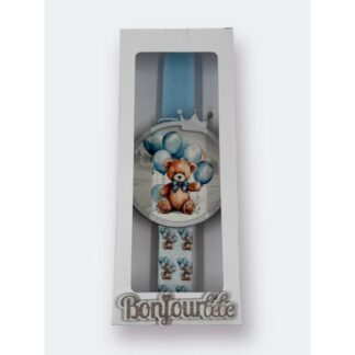 Λαμπάδα Πάσχα Αρκουδάκι Με Μπαλόνια Bonjour Bebe