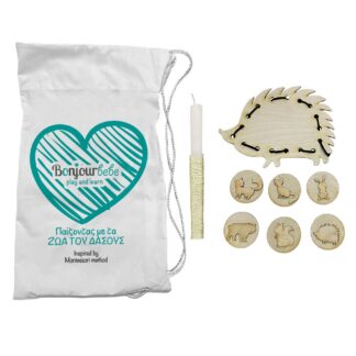 Λαμπάδα Πάσχα Με Ξύλινο Παιχνίδι Montessori Λεπτής Κινητικότητας Ζώα Του Δάσους Bonjour Bebe